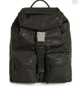 mcm backpack nylon black